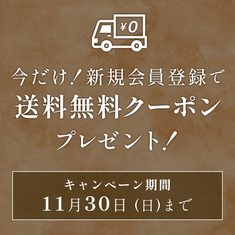 新規会員登録で送料無料クーポンをプレゼント！
